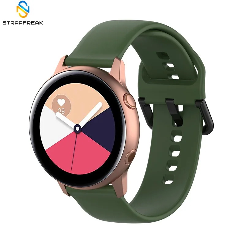 20 мм силиконовый ремешок для часов samsung Galaxy Watch активный ремешок для samsung gear S2 Спортивный Классический браслет черная Пряжка ремешок для часов