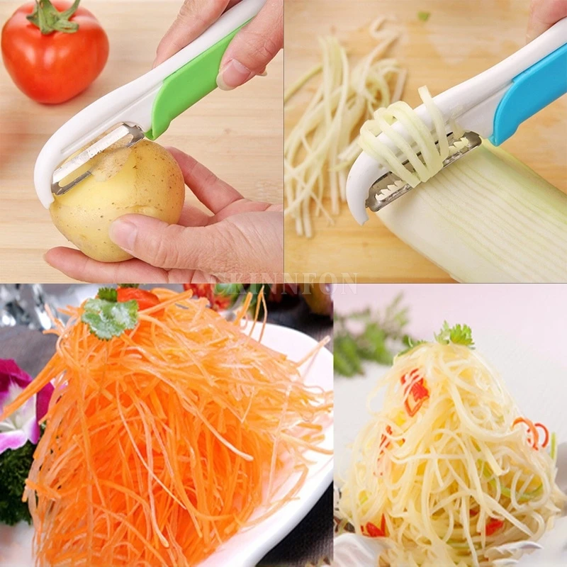 

200Pcs/Lot Vegetable Fruit Candy Color Color Random Stainless Steel Kitchen Gadget Dual Head Tool Slicer Peeler Grater