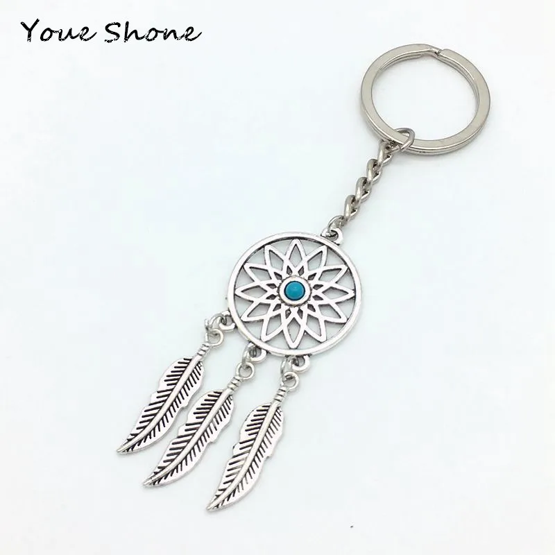 Модный металлический брелок для ключей в виде Ловца снов с кисточками из сплава