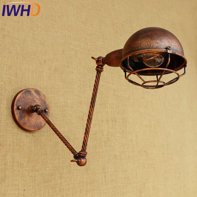 Настенный прикроватный бра IWHD винтажный настенный светильник | Лампы и освещение