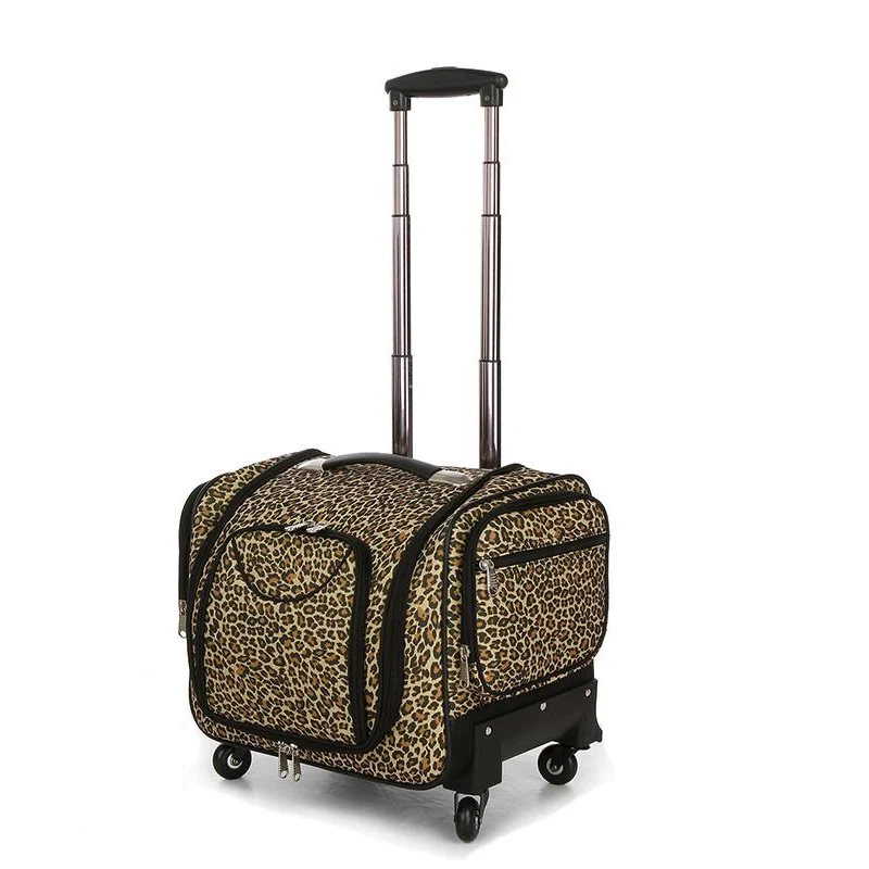 

Letrend Oxford Crocodile Rolling Luggage Spinner Suitcases Wheel Cabin Travel Bag Women Cosmetic Case Multi-function Trolley