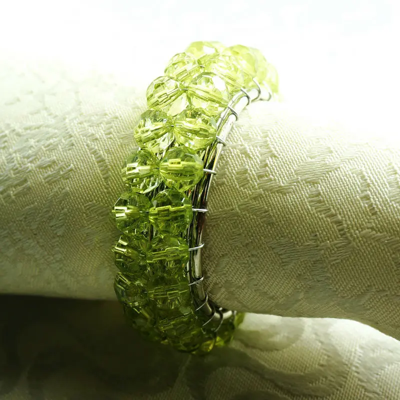 Кольца для салфеток с зелеными кристаллами свадебный декоративный держатель