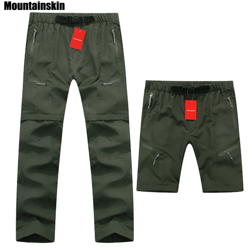 Брюки Mountainskin мужские быстросохнущие дышащие съемные штаны для занятий спортом