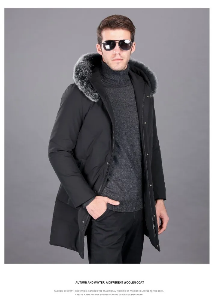 Новая зимняя длинная мужская куртка размера плюс 8XL 7XL 6XL, модное классическое утепленное пальто на утином пуху, Теплая мужская парка большого размера