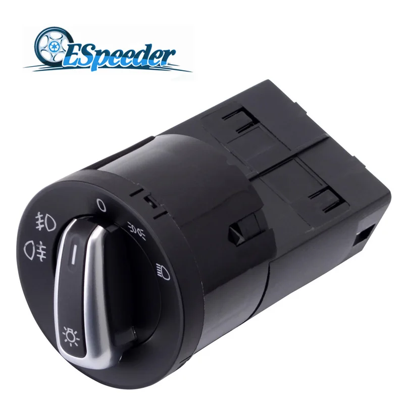 

ESPEEDER Headlight Light Switch Headlight Fog Light Control Switch Fit VW Golf Jetta Passat B5 Beetle Polo Sharan OEM 3BD 941531