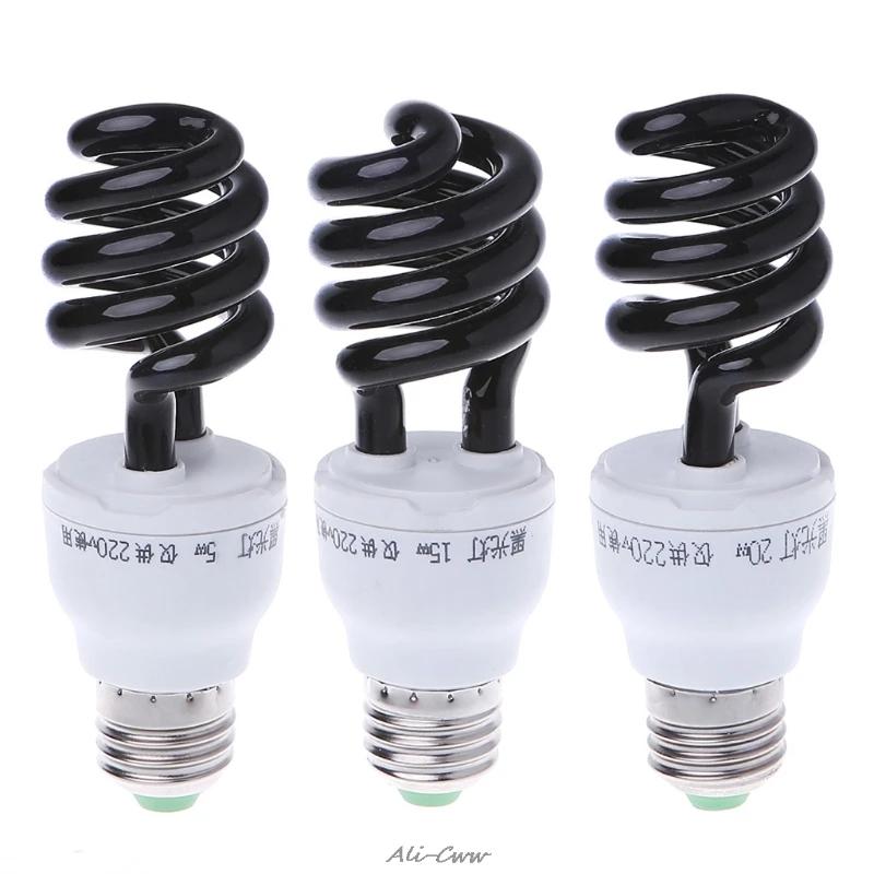 2018 E27 5/15/20W UV ультрафиолетовые люминесцентные черный светильник CFL Лампа