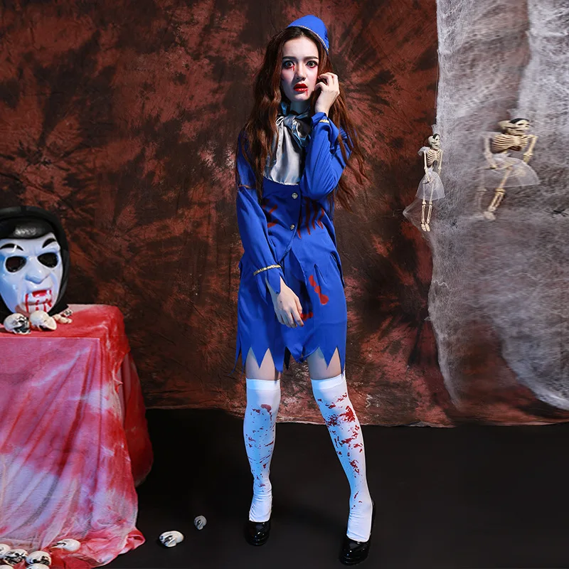 Хэллоуин ужас одежда косплей костюм стюардессы креативный Взрослый вечеринка