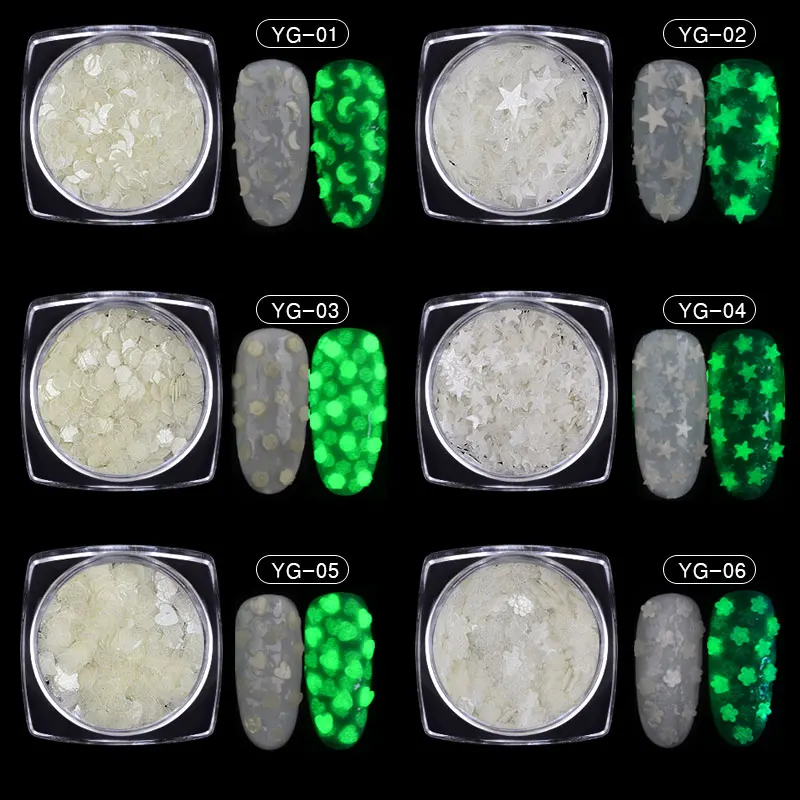 1 бутылка новый дизайн светящаяся Звезда Луна орнамент Блестки Дизайн ногтей
