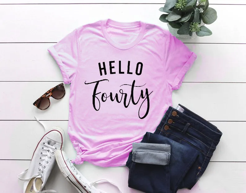 Hello Fourty 40th birthday 2019 летняя Модная хлопковая рубашка высокого качества забавная