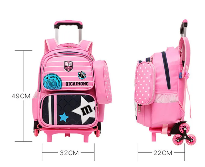 Новинка 2019 детские школьные сумки на колесиках для мальчиков и девочек чемодан