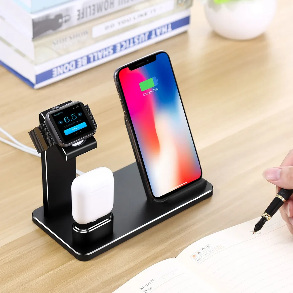 XUNMEJ зарядная подставка для Apple Watch, Алюминиевая Подставка для зарядки часов, подставка для телефона, запасная подставка для Apple Watch, серия