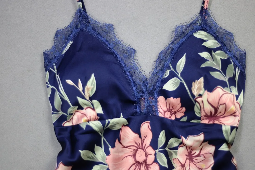 Лето 2019 шелковые пижамные комплекты для женщин кружевная атласная пижама ночная