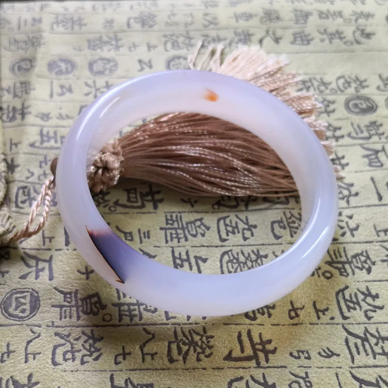 

Uruguay natural white agate bangle,wholesale price