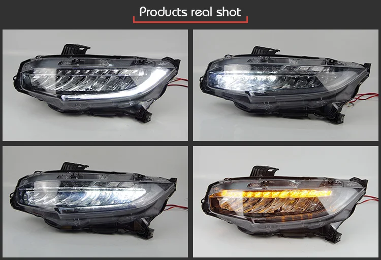АКД тюнинг Автомобильные фары для Honda CIVIC X G10 Origine светодиодные фары DRL Противотуманные Фары биксенон интенсивность пучка Противотуманные фары ангельские глазки