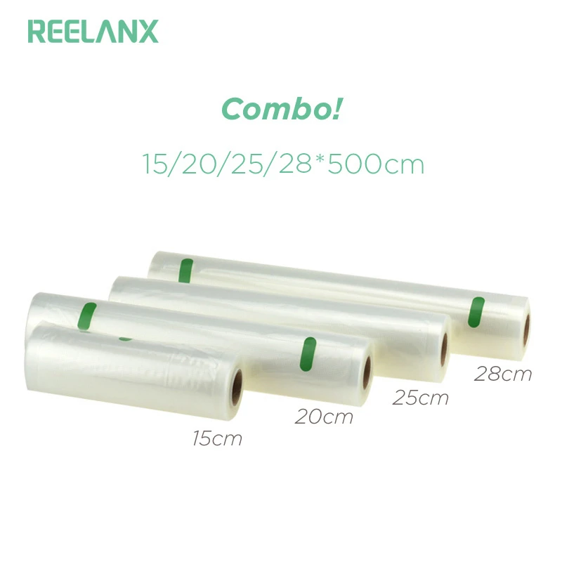 Вакуумные пакеты REELANX 2 рулона 20*500 см для пищевых вакуумных упаковщиков