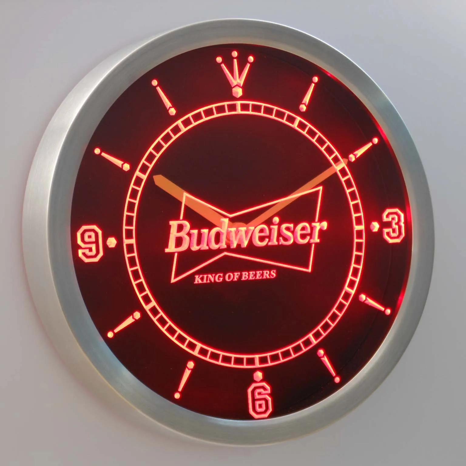 Неоновые светодиодсветодиодный настенные часы nc0472 Budweiser для пива|wall clock|led wall