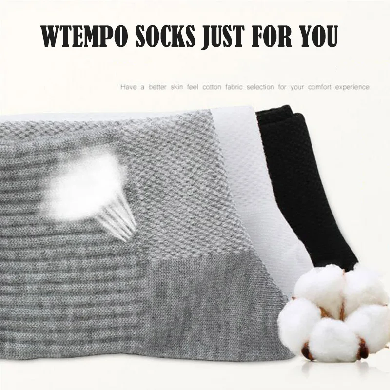 Бренд WTEMPO 3 пары/партия хлопковые носки однотонные/белые/серые/черные модные