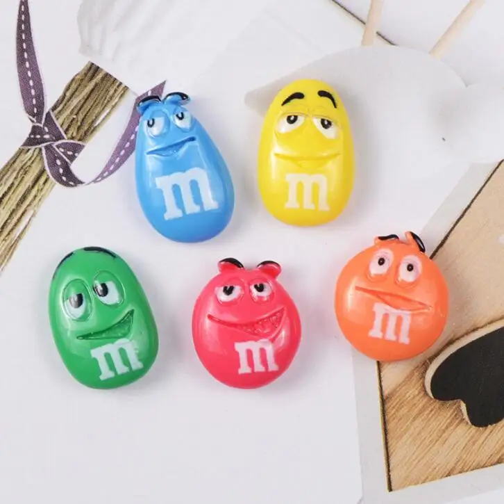 Kawaii с плоской задней частью Смола M бобы высокого качества яркого кабошоны для