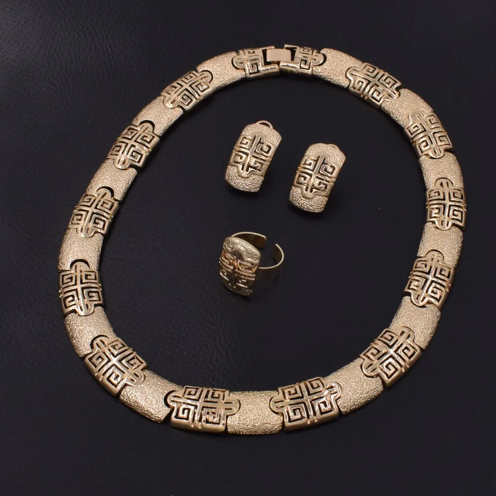 Женский комплект ювелирных изделий Yoomuna золотой красочный украшений в Дубае |