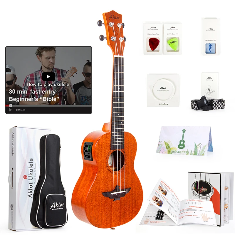 Aklot сопрано Великобритания профессиональный концерт Ukelele массива красного