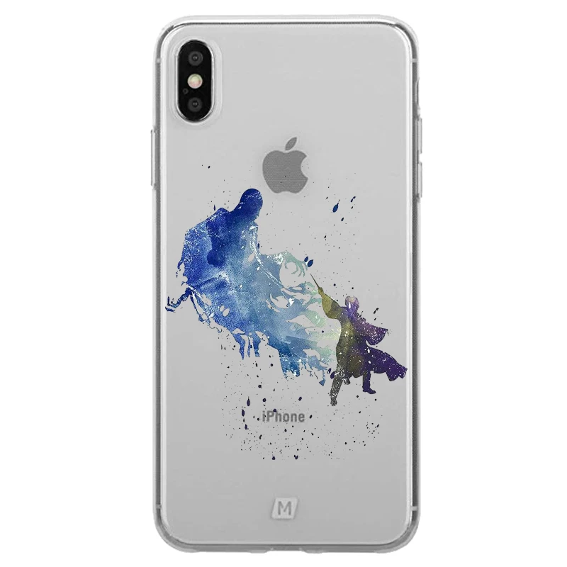 Мягкий прозрачный чехол для Apple iPhone XR 7 8Plus 6S 6Plus XS Max 5s с рисунком оленя акварели