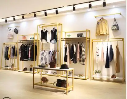 Showcase hangers in women's clothing stores