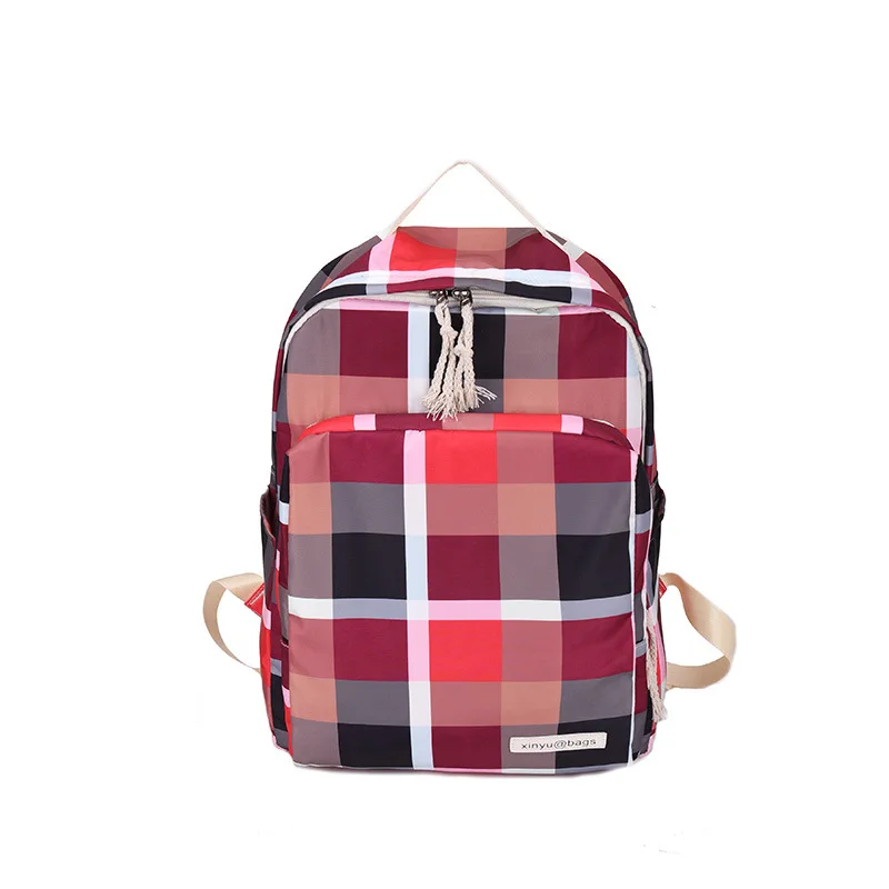 Hot2018New Корейская версия из CampusBackpack решетки Колледж для девочек школьная сумка.
