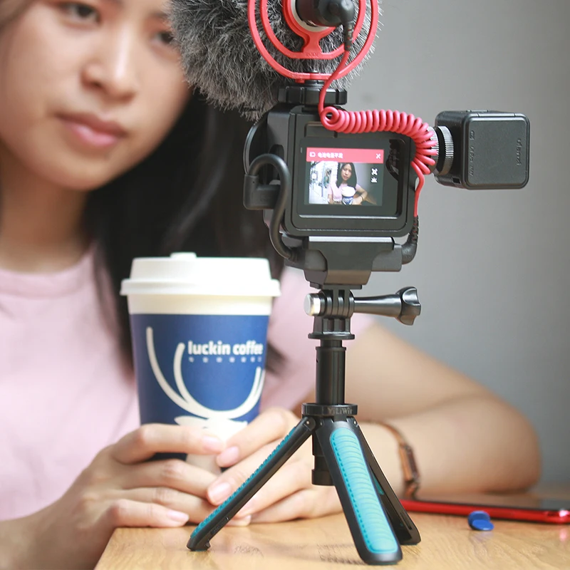 Чехол ULANZI V2 V3 Pro Vlog с металлической клеткой для Gopro 7 6 5 Vlogging, чехол с 52 мм фильтром для объектива, адаптер для микрофона, чехол для холодного башмака для микрофона