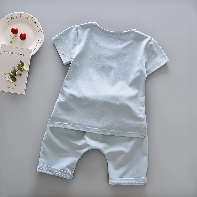 Летний детский комплект одежды 2017 для маленьких мальчиков звезда шаблон одежда