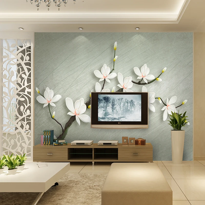 Пользовательские фотообои в китайском стиле Романтический цветок 3D Роспись брак