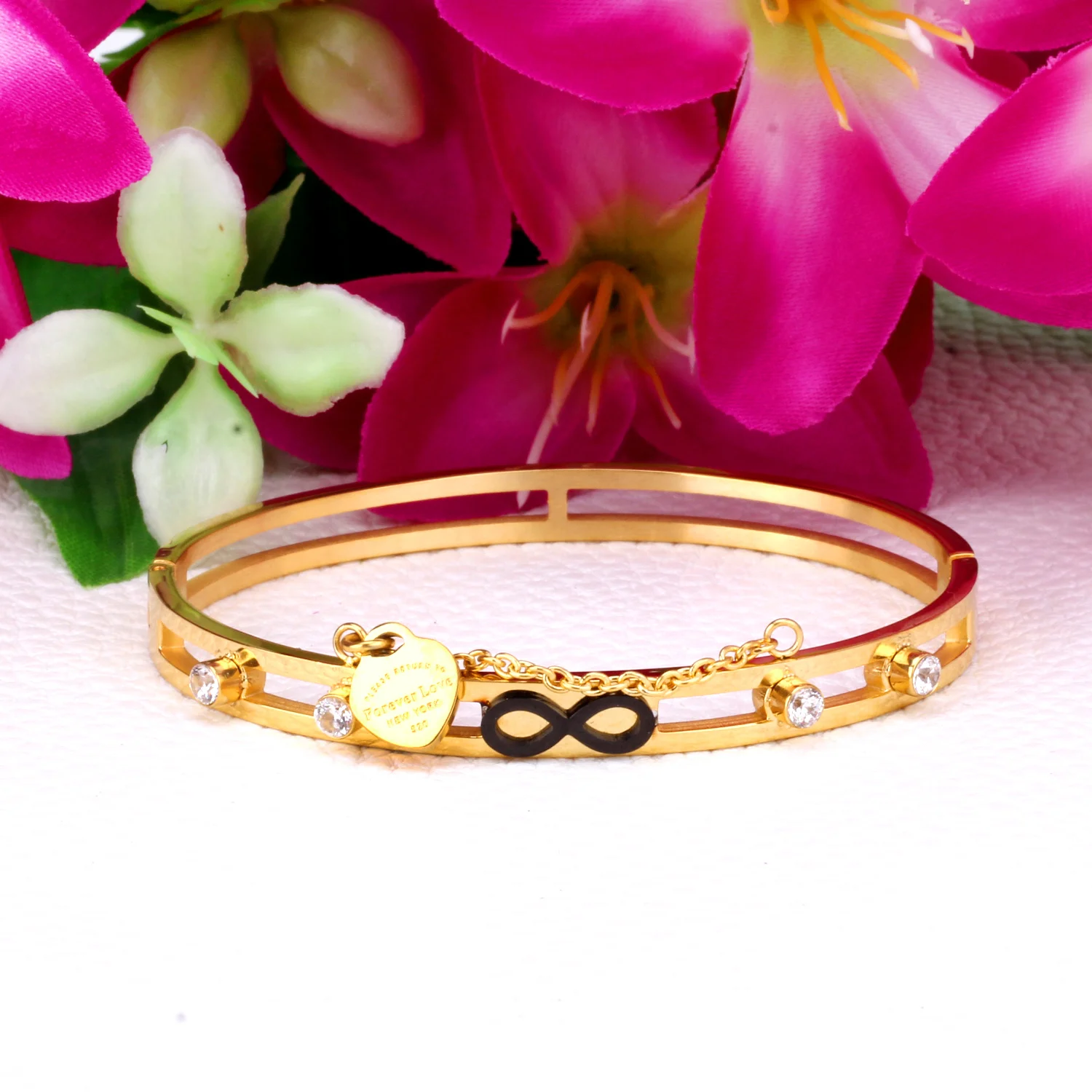 Роскошные браслеты из нержавеющей стали женские золотые Женские аксессуары