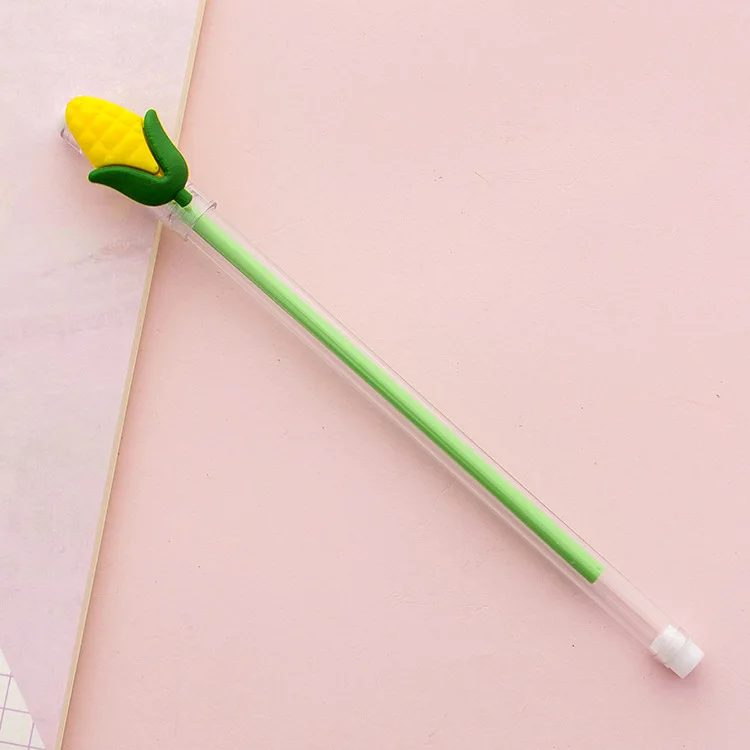 1 шт. милые овощи кошка коготь гелевая ручка школа Kawaii письма подарок канцелярские принадлежности Escolar Студенческая подпись в офисе ручки принадлежности - Цвет: Corn