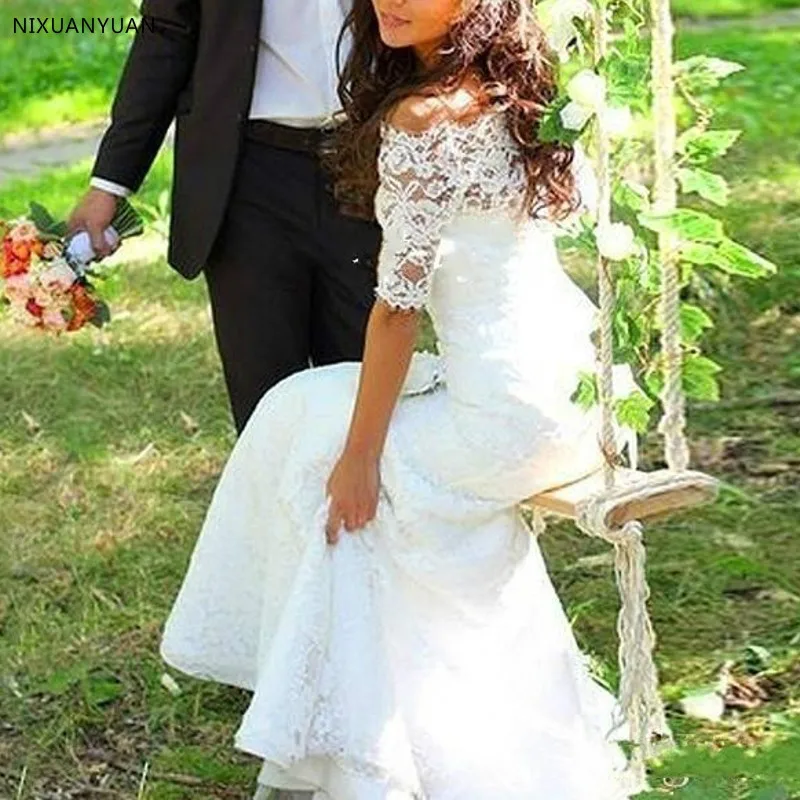 Gelinlik свадебное платье robe de mariee Vestidos De Noiva кружевные свадебные платья со шнуровкой Свадебные платья с рукавом русалки