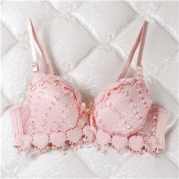 Розовый Bralette encaje, сексуальный бюстгальтер с мягкими чашечками, biustonosz, пуш-ап, brasieres para mujer, кружевной топ, женское нижнее белье, Прямая поставка - Цвет: Розовый