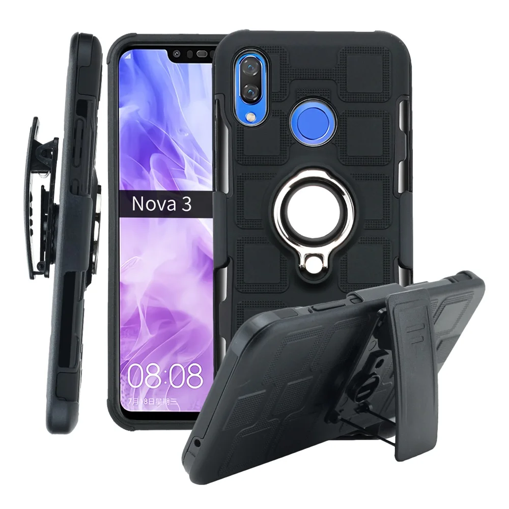 Nova2i Nova3e Nova3 противоударный чехол кобура с зажимом для ремня жесткий Huawei Nova 3e 3 2i