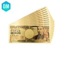 home decorative souvenir gifts colorful 24k gold banknote business gifts japan 10000 yen fake money for fengshui collections
