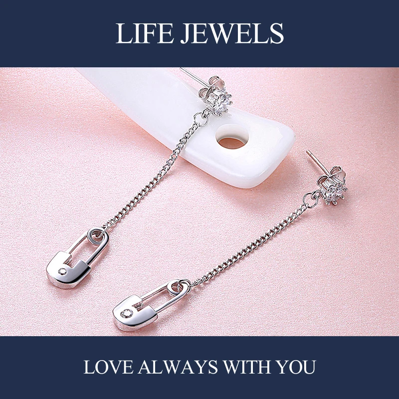 Authentic 100% 925 Sterling Silver Austria Zircon Earrings l Women Luxury Valentine's Day Jewelry Gift 18127 | Украшения и