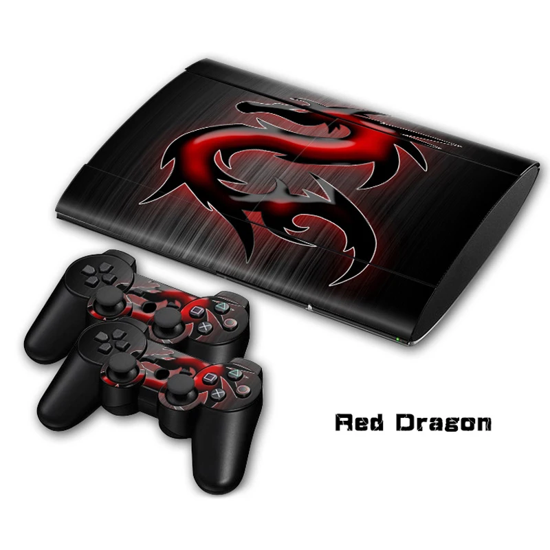 Наклейка с изображением красного дракона для консоли Sony PS3 Playstation 3 Slim 4000 и