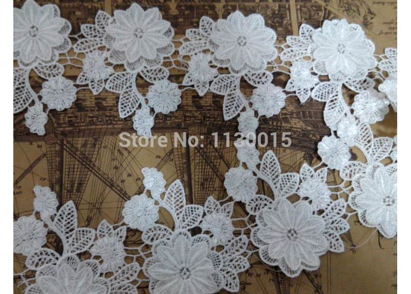 2Yards White Flower Lace Trim Width 11cm Garment Decoration Wedding Dress Trimming DIY Craft Veil | Дом и сад
