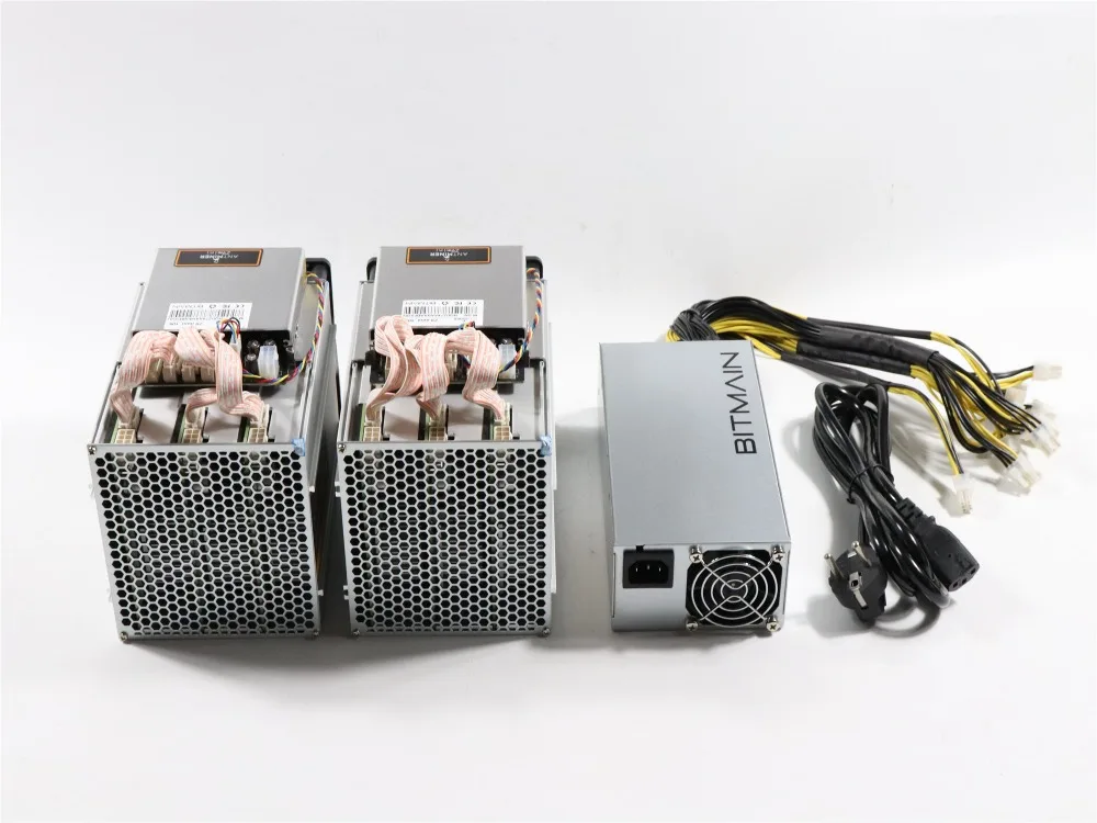 2 шт. используется Antminer Z9 Mini 10k Sol/s 300 Вт с 1 BITMAIN APW3 1600 PSU Asic Equihash Miner ZEN ZEC
