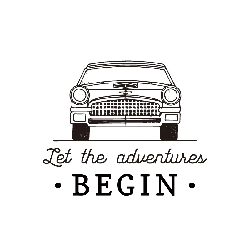 Tissbely Vintage Retro Automobile Logo Men T Shirts Let the Adventures Begin Motivational Quote Slogan Letter Tee Male Tops | Мужская