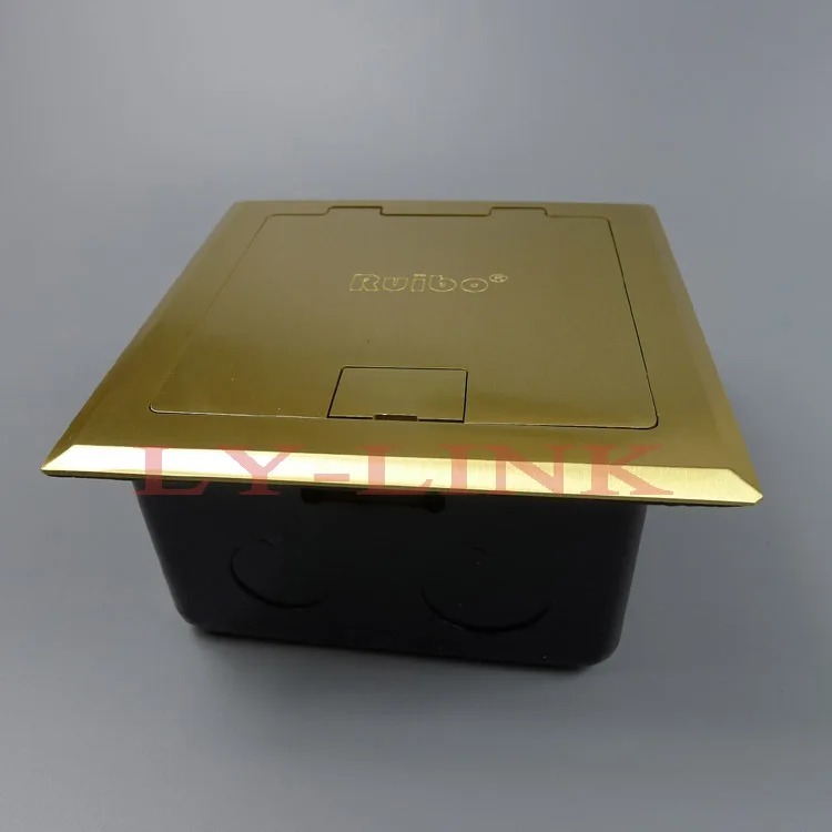 Напольная розетка желтого медного цвета с разъемом питания vga 3RCA AV HDMI и