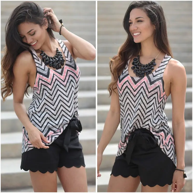 Fashion Women Boho Beach Summer Holiday Stripe Vest Top Casual Tank Ladies harajuku Blouse roupa feminina chemise femme |