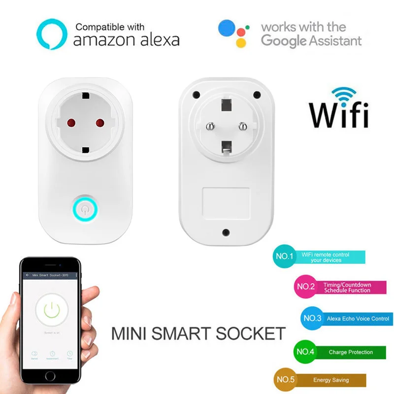 Новый WIFI смарт разъем переключатель розетка ЕС аудио управление беспроводной