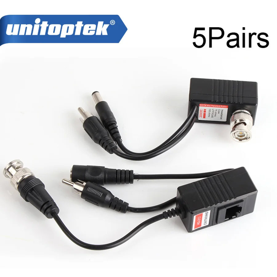 5 пара/лот CCTV CAT5/5E/6 кабель балун RJ45 Видео Мощность Балун Аудио для HD AHD HDCVI HDTVI 720P камера|balun rj45|power balunbalun video |