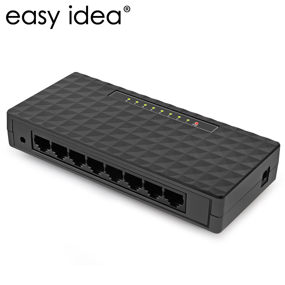 Мини сетевой коммутатор 10/100 Мбит/с 8 портов хаб быстрая LAN Ethernet настольный адаптер