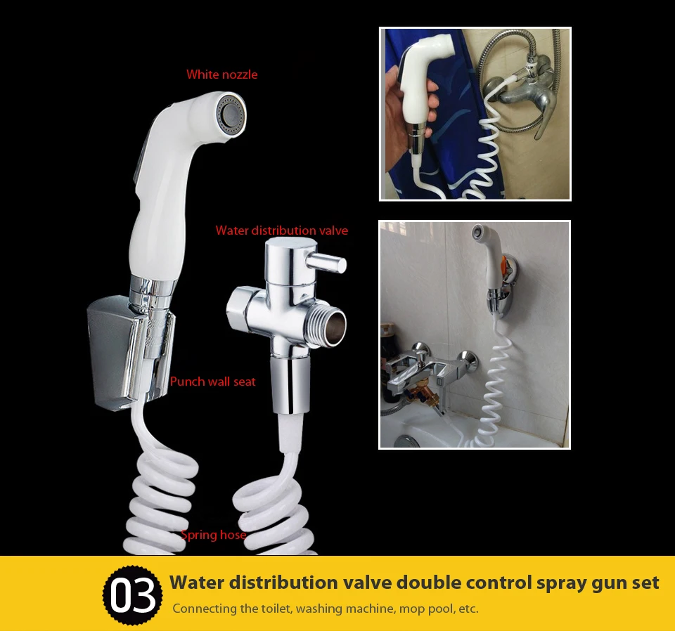 Handheld Toilet bidet sprayer set Kit Hand Bidet faucet for Bathroom hand sprayer shower head self cleaning