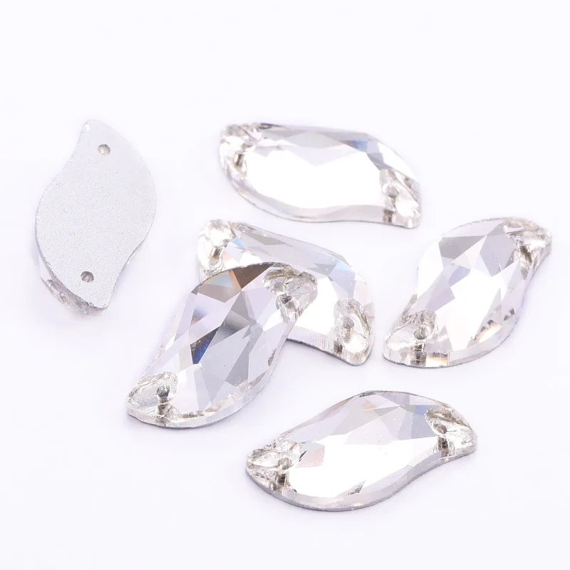 Все Размеры S Форма Прозрачное Кристальное прозрачное стекло пришить Стразы Flatback