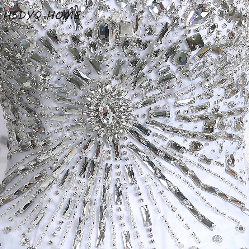 Роскошные кружевные свадебные платья с кристаллами 2016 шикарные со сверкающими