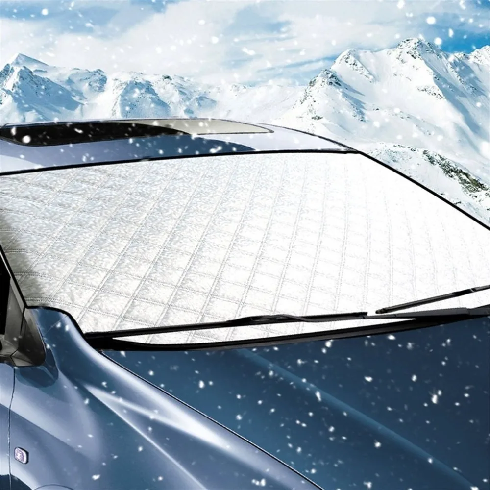 

L универсальные плотные Чехлы для лобового стекла автомобиля из алюминиевой фольги и хлопка Защита от снега дождя льда УФ солнца защита от пыли Автомобильная одежда